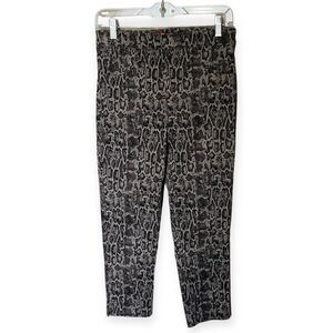 SPANX Jean-ish Cropped Skinny Jeans Animal Print Taupe and Black Size Medium